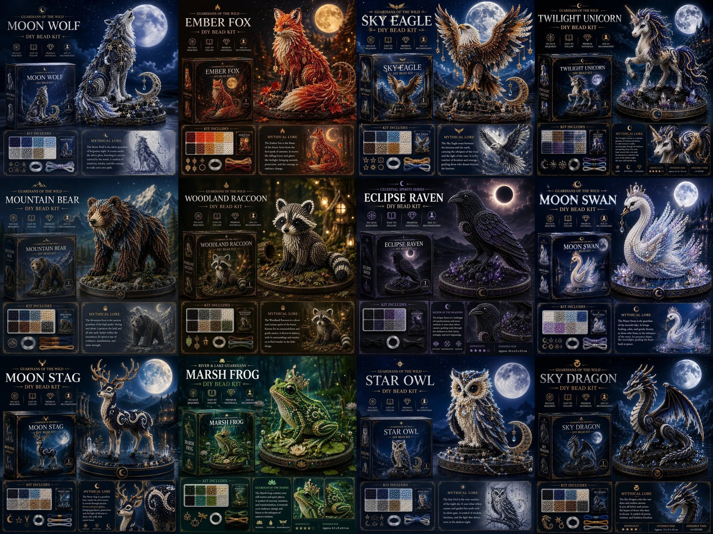 🎁3D Animal Guardian DIY Bead Kit Collection